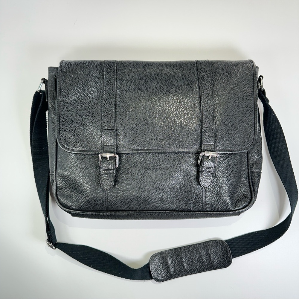 Cole Haan Work Messenger Leather Crossbody Bag Black - Picture 2 of 15